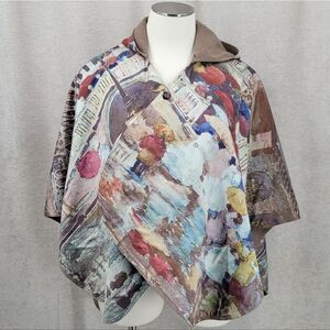 Rain Caper Colorful Abstract Hooded Poncho Umbrellas In The Rain